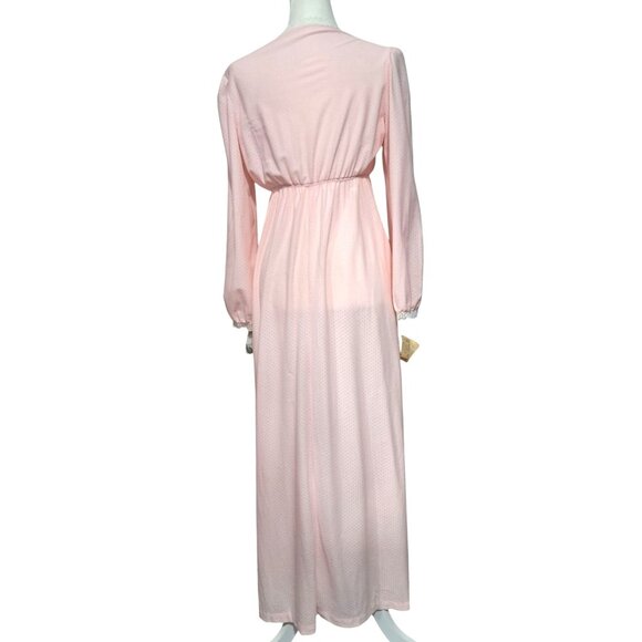 Vintage Nightgown Barad Co Nightwear Womens Size L Pink NOS NWT Long Sleeve Full - Picture 3 of 15